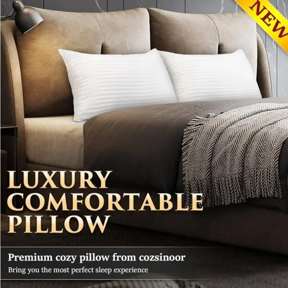 COZSINOOR Bed Pillows Queen Size: Hotel Quality Set of 2-Size, White New